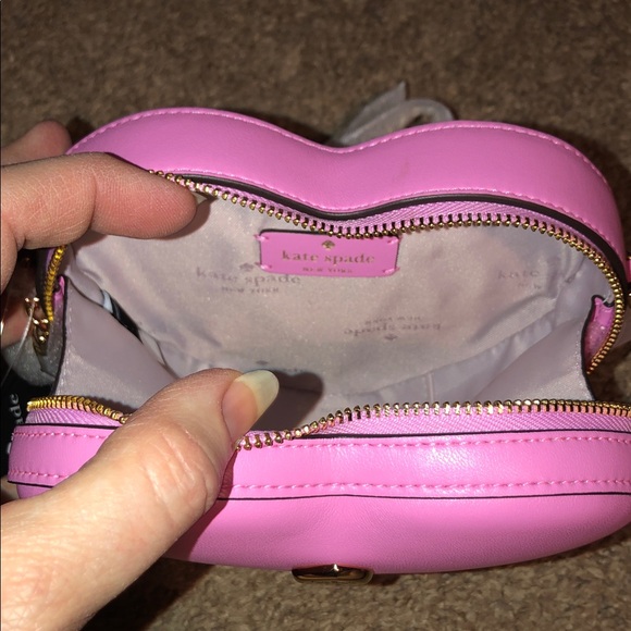 NWT-Kate Spade-Love Shack-3D Mini Heart🩷Crossbody-Surf Pink-$279 - Picture 9 of 15